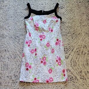 Vintage 90s Y2K DBY Ltd. White Cotton Floral Mini Dress Size 7/8